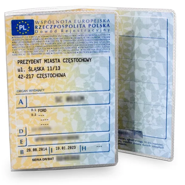 OKŁADKA ETUI NA DOWÓD REJESTRACYJNY PRZEZROCZYSTA CASE