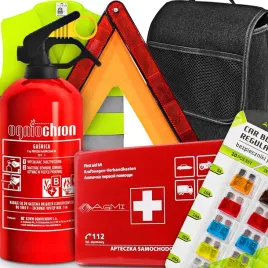 gasnica-1kg-ogniochron-apteczka-trojkat-kamizelka-bezpieczniki-torba