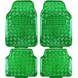 dywaniki-samochodowe-alu-aluminiowe-komplet-zielone-uniwersalne-gumowe