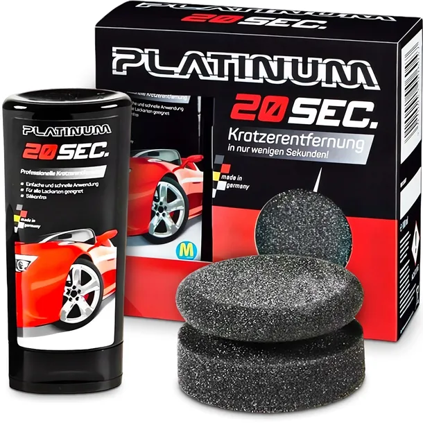 ZESTAW DO USUWANIA RYS ZARYSOWAŃ NA AUCIE PASTA GĄBKA PLATINUM 20SEC