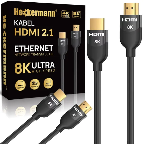 KABEL PRZEWÓD HDMI 2.1 HIGH SPEED 8K 60HZ 4K 120HZ PRZYŁĄCZE HDMI 3M