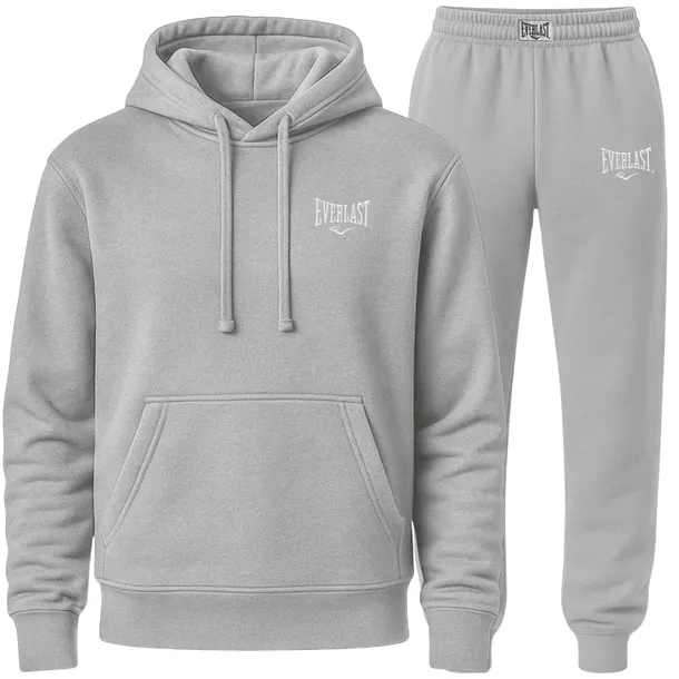 Everlast dres męski komplet dresowy spodnie bluza bawełna XL POPIEL SZARY
