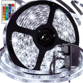 tasma-led-wodoodporna-smd-biala-zimna-mocna-5m-zestaw-zasilacz-pilot