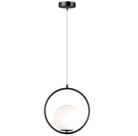 lampa-sufitowa-wiszaca-metalowa-szklana-kula-mleczna-czarna-gold-g110