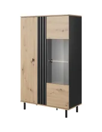 witryna-stojaca-93-niska-do-salonu-czarne-lamele