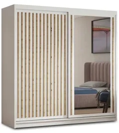 szafa-przesuwana-z-lamelami-z-lustrem-160-pojemna-szafa-do-sypialni-biala