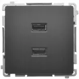 simon-basic-ladowarka-2-x-usb-modul-2-1-a-5v-dc-230v-czarny