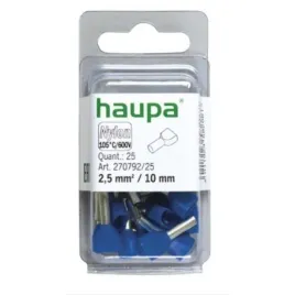 twin-koncowka-tulejkowa-25-10mm-niebieska-haupa