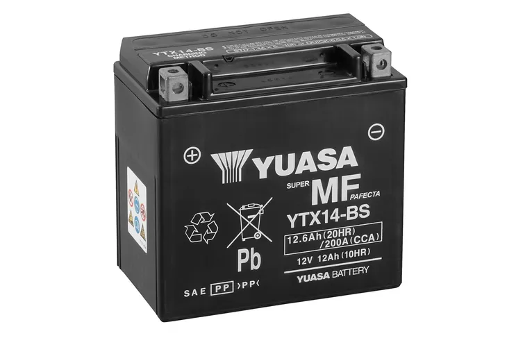 Akumulator motocyklowy YUASA YTX14-BS AGM 12,6Ah 200A