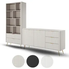 mebloscianka-zestaw-mebli-komoda-regal-glamour-bezowy-bialy-czarny-premium