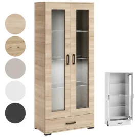 witryna-wysoka-dwudrzwiowa-witryna-ze-szklem-regal-ze-szklem-regal-stojacy