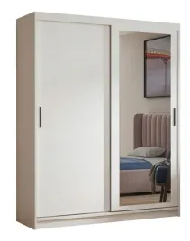 szafa-przesuwna-160-cm-z-lustrem-bialy-mat-polki-drazek-pojemna-lustro