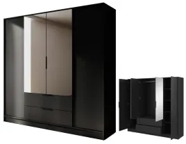 szafa-ubraniowa-drazek-polki-garderoba-z-szufladami-2-x-drzwi-lustro-czarna