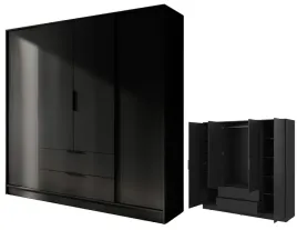duza-szafa-ubraniowa-drazek-polki-garderoba-z-szufladami-2-x-drzwi-czarna