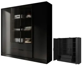 duza-szafa-ubraniowa-otwierana-garderoba-z-szufladami-2-x-szklo-czarna