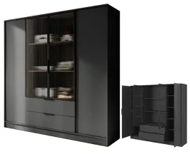 szafa-ubraniowa-otwierana-garderoba-z-szufladami-2-x-szklo-grafit