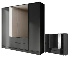 pojemna-szafa-ubraniowa-otwierana-grafit-garderoba-z-szufladami-2-xlustro