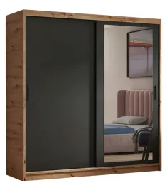 szafa-przesuwna-180-cm-z-lustrem-czarny-mat-artisan-drazek-pojemna-lustro