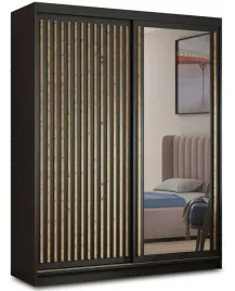 szafa-przesuwna-120-cm-z-lustrem-lamele-czarny-mat-pojemna-szafa-z-polkami