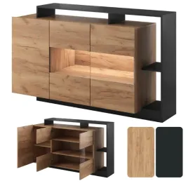 komoda-155-cm-szafka-do-salonu-3-drzwiowa-nowoczesna-szklane-drzwi-dab