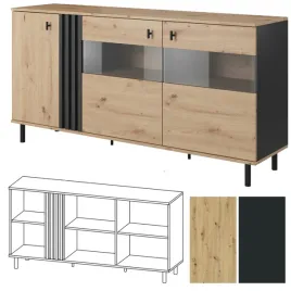 komoda-szeroka-z-witryna-szafka-pod-tv-nowoczesna-komoda-lamele-dab-szklo
