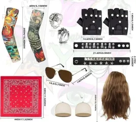 stroj-kostium-rockman-lata-70-80-peruka-komplet-przebranie-tatuaze-retro