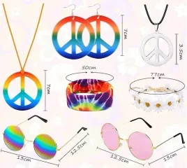 akcesoria-hipis-stroj-retro-lata-70-80-vintage-kolczyki-zestaw-opaska-bal