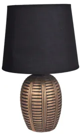 lampa-ceramiczna-zloto-czarna-z-czarnym-abazurem