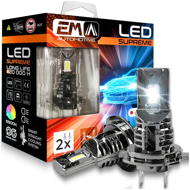 Żarówki H7 LED Homologacja E4 12V CANBUS 6500K retrofit EM Automotive 2szt