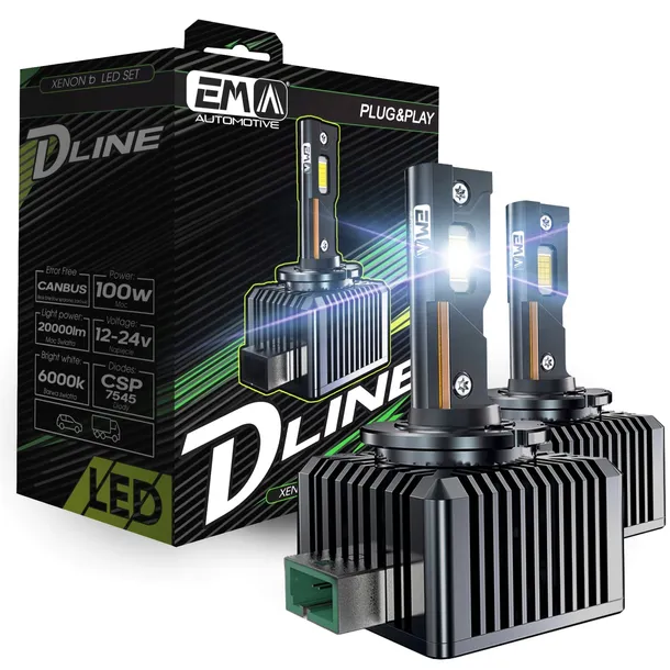 Żarówki LED D3S CANBUS 6000K 20000lm Plug&Play zamiennik ksenonu 2szt