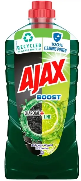 Ajax Boost Uniwersalny Płyn Do Mycia Podłóg Aktywny węgiel + Limonka 1L