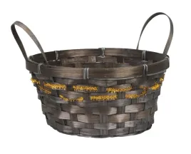 okragly-czarny-koszyk-bambusowy-ze-zlotym-zdobieniem-23x23x115-17-cm