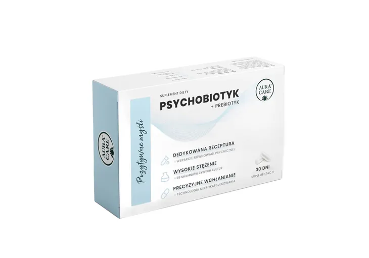 Aura Care PROBIOTYK POZYTYWNE MYŚLI Psychobiotyk Zaburzenia nastroju 30kap.