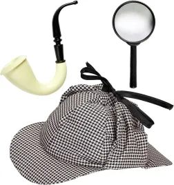 akcesoria-sherlock-holmes-przebranie-czapka-lupa-kostium-halloween-retro