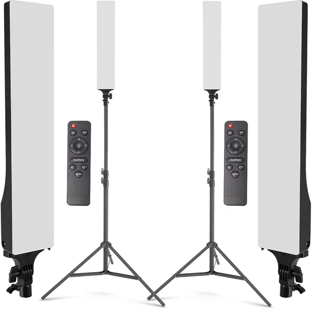 Zestaw 2 lamp panelowych LED pionowych + statywy
