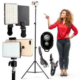 zestaw-lampa-led-statyw-uchwyt-na-smartfona-pilot-bezprzewodowy