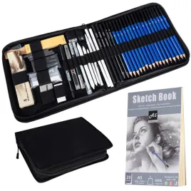 zestaw-do-szkicowania-rysowania-profesjonalny-szkicownik-olowki-etui-54w1