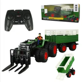 traktor-zdalnie-sterowany-z-przyczepa-maszyna-rolnicza-widlak-przyczepa