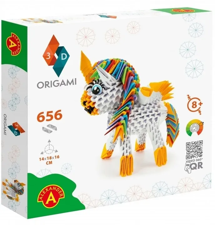 alexander-origami-3d-jednorozec-656-elementow-25569-stan-nowy