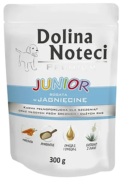 Dolina Noteci Saszetka Premium Junior Jagnięcina Mokra Karma Dla Psa 300g