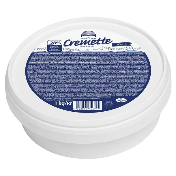 Hochland Cremette Simple 1kg. Ser twarogowy. Pasteryzowany