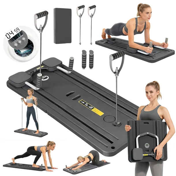 PILATES REFORMER DESKA DO ĆWICZEŃ 10w1 WIELOFUNKCYJNA PREZENT DLA KOBIETY