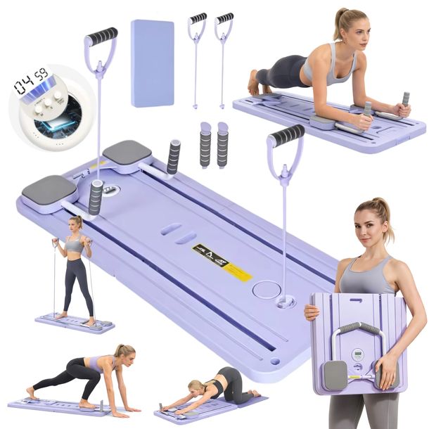 PILATES REFORMER DESKA DO ĆWICZEŃ 10w1 WIELOFUNKCYJNA PREZENT DLA KOBIETY