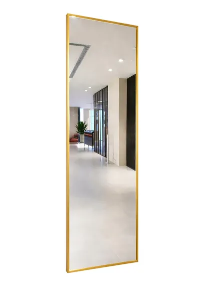 Lustro w Złotej Ramie Aluminiowej Wąska K 140x80