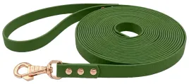 smycz-miejska-dla-sredniego-psa-wodoodporna-oliwkowa-400cm-4m-tasma-15cm