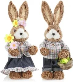 zajaczki-wielkanocne-ozdoby-2x-figurki-slomiane-recznie-robione-33-cm