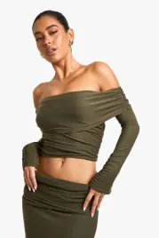 c6a219-khaki-bluzka-hiszpanka-boohoo-s