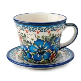 filizanka-ze-spodkiem-ceramiczna-boleslawiec-rekodzielo-200ml-folk