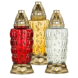 znicz-szklany-na-grob-wysoki-29cm-mix-kolor-zloty-kapturek-z-wkladem-1szt