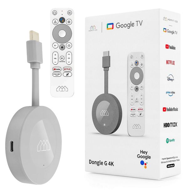 ODTWARZACZ Homatics Dongle G 4K CHROMECAST SMART TV Google TV 32gb pamięci